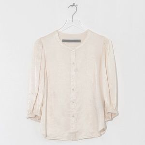 NWT Raquel Allegra Cream Puff Sleeve Blouse Top